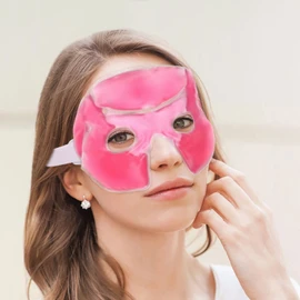 ICEHOF Eye Mask Cooling - Comfortable Outer Material with Storage Bag - Cooling Glasses with High-Quality Gel - Effective Forehead to Cheek - Migraine Eye Cooling Mask Face Migraine Glasses
