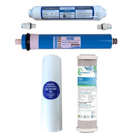 Pureteck - Reverse Osmosis Filter Replacement Set - 4-Stage RO Filters with 75 GPD Membrane Universal Fit for Undersink Water Filter Systems - 4-Pack