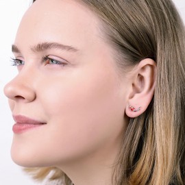 Rofeego S925 Sterling Silver Koi Fish Stud Earrings,hypoallergenic Red Carp Jewelry Gifts ﻿