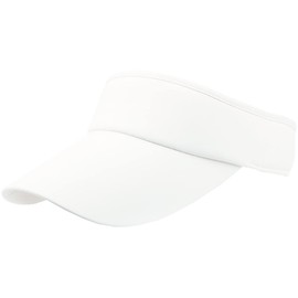 White Fang CA502 Women's Visor, Sun Visor, Plain, Hat, Stylish, Simple, Brim Length Cap, white