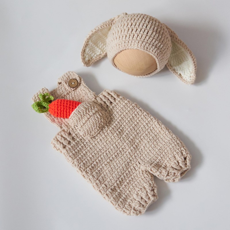 Vemonllas Newborn Photography Props Bunny Outfit Photo Prop Rabbit Bonnet