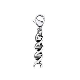 CHOORO Microscope And DNA Double Helix Necklace Science Gift for Laboratory Technologist/Science Student (DNA zipper pull)