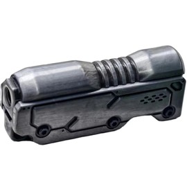 FELIXCONN Metal Haptic Magnetic Slider - Robot Gun Fidget Toy for Adults (ADHD Focus), Stress & Anxiety Relief, Portable EDC Heavy Duty Fidget - Antique Silver