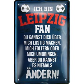 schilderkreis24 Tin Sign Funny Saying Decorative Article Club Gift Idea Men Club Football 20 x 30 cm (Leipzig Fan)