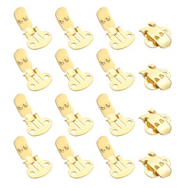 YELARXI Stainless Steel Flat Blank Shoe Clips, Flat Blank Shoe Clips Bulk Supplies Metal Embellishments 14 x 25 mm & 16Pcs & Gold -Fitting for (DIY Crafts Decoration/Clothing/Beads)