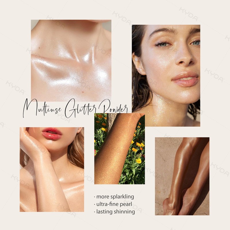 KYDA Highlighter Powder Spray, High Gloss Glitter Spray, Shimmer Sparkling