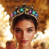 Kilshye Light Up Black Crown Rhinestone Gothic Tiara Festival Costume