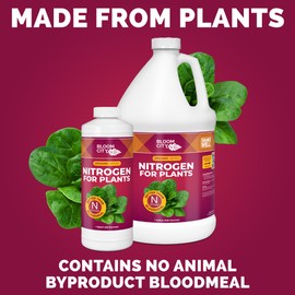Bloom City's Organic Nitrogen - Liquid Fertilizer for Lawns - Nitrogen Fertilizer for Lawns & Gardens, Gallon (128 oz)