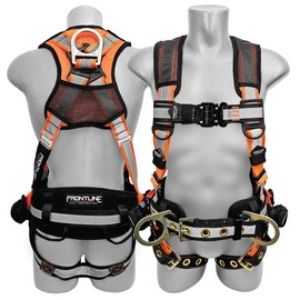 Frontline 100RCTB Combat™ Reflective Construction Full Body Harness with Tongue Buckle Legs and Trauma Straps | 5 Points of Adjustability | OSHA & ANSI Compliant (Size: S)