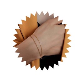 Inilbran Boho Layered Snake Chain Bracelet Round Snake Chain Bracelet Gold Italian Chain Bracelet Vintage Satellite Ball Chain Bracelet Hand Chain Jewellery for Women and Girls