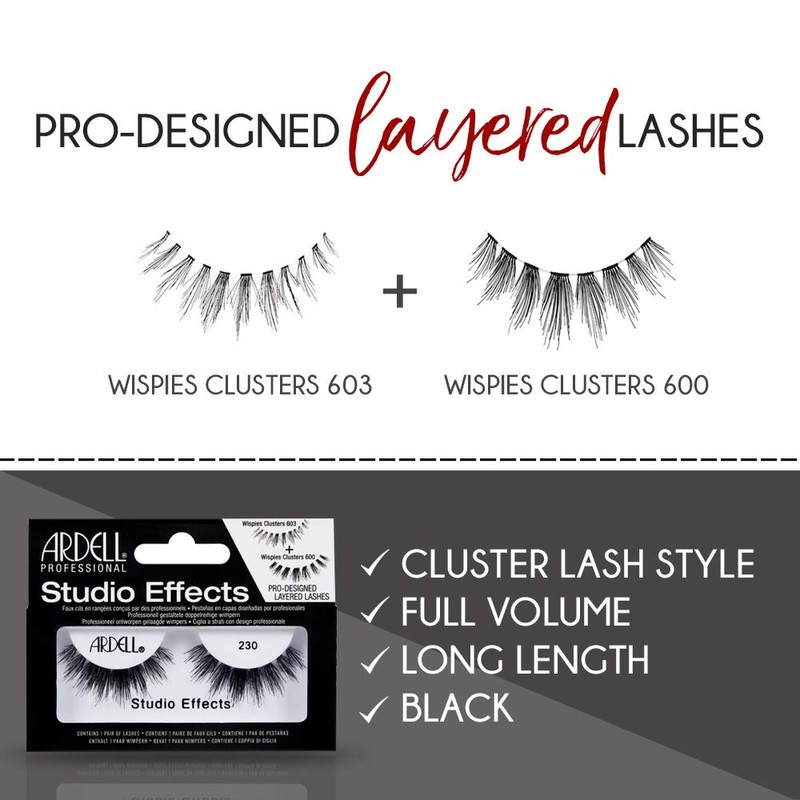 Ardell Studio Effects False Eyelashes, 230 - Reusable, Dramatic Volume