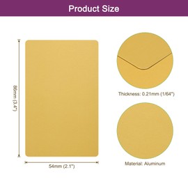 MECCANIXITY 25Pcs Metal Business Card Blanks,1/64" Thick 3.4x2" Gold Aluminum Laser Engraving Materials Unique Cards for DIY Name Cards,Credit,Luggage Tags