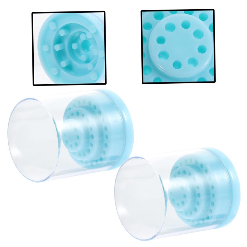 BIUDECO 2pcs Grinding Bits Storage Box for Nail Salon Nail