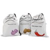 3-Pack Potato Storage Bags Onion Storage with Drawstring & Side