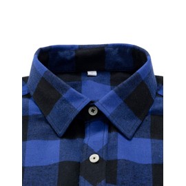 Alimens & Gentle Men's Button Down Regular Fit Long Sleeve Plaid Flannel Casual Shirts