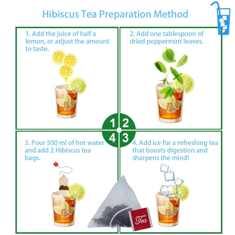 Samcci - Hibiscus Tea Bags, 50 Teabags - Premium dried
