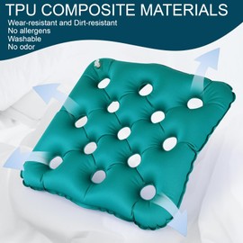 Waffle Cushions for Pressure Relief, Inflatable Seat Cushion for Prolonged Sitting, Wheelchair Cushion for Pressure Sore, Ideal Car Seat Cushion, Airplane Cushion for Long Flights with Inflatable Pump