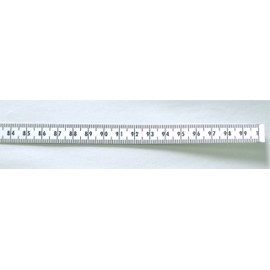 Ruler – Adhesive Backed – 1/2 Inch Wide X 1 Meter Long – Left to Right – Metric – 1mm Grads - White