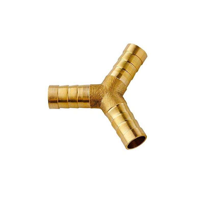 Quickun 1/2" ID Hose Brab, Brass Shaped Y 3 Ways