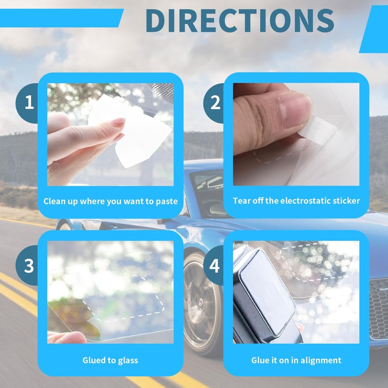 12 Pcs Electrostatic Windshield Dashcam Stickers, Prevent Scratching & Falling,