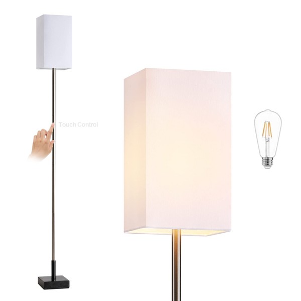 FIGDIFOR Floor Lamp, 3-Way Touch Control Dimmable Standing Lamp with