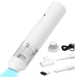 Peelanmall Handstaubsauger Autostaubsauger,Auto Staubsauger Stark,8000Pa Handstaubsauger Akku mit Waschbar HEPA-Filter USB-C Aufladbar Handsauger Kabellos Staubsauger(Welß)