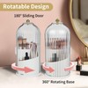 KitVacPak Makeup Brush Holder Organizer with Lid,360 Rotating Clear Dust
