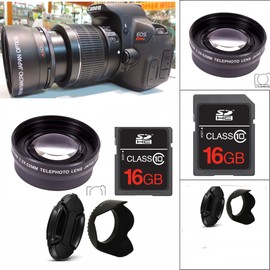 FOR CANON EOS REBEL HD  ZOOM LENS +16GB STARTER KIT FOR CANON EOS REBEL DSLR T6 T3 T2 SL1 XT XSI T3I
