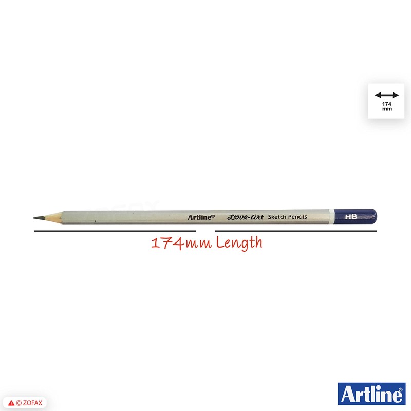 artline HB Graded Love Art Professional Artist 10 x Pencils
