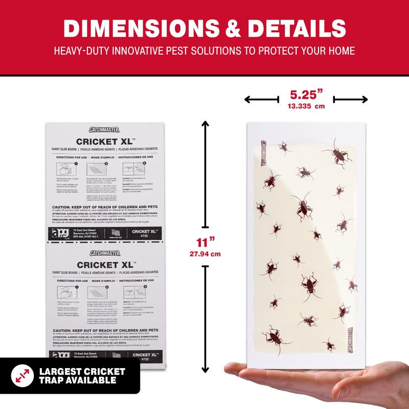 Catchmaster Cricket XL Giant Glue Boards 6-Pk, Adhesive Bug Catcher