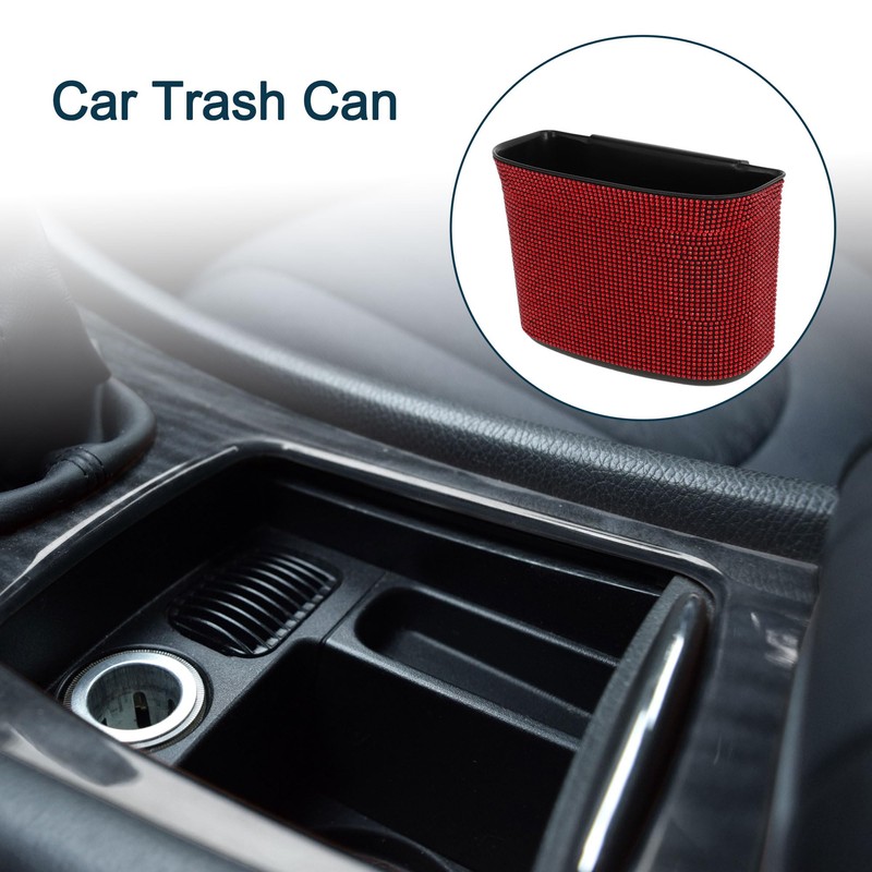TUCKBOLD Car Trash Can Portable Car Door Trash Bin Red