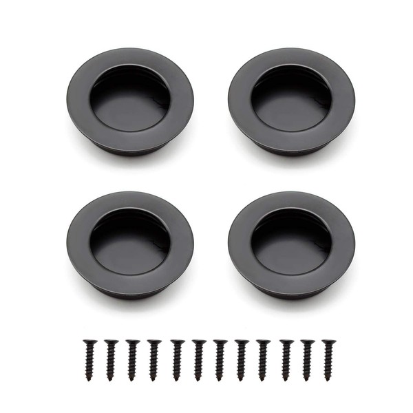 KINHARD 4 Pieces Round Sliding Door Handle Furniture Shell Handle