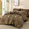 Yiran 7 Piece Brown Fall Comforter Set King Size, Floral