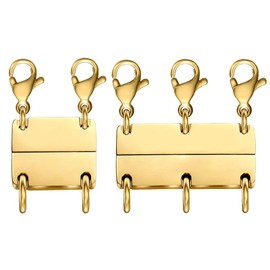 OHINGLT Layered Necklace Clasp Magnetic 18K Gold and Silver Necklace Separator for Layering, Multiple Necklace Clasps and Closures for Women