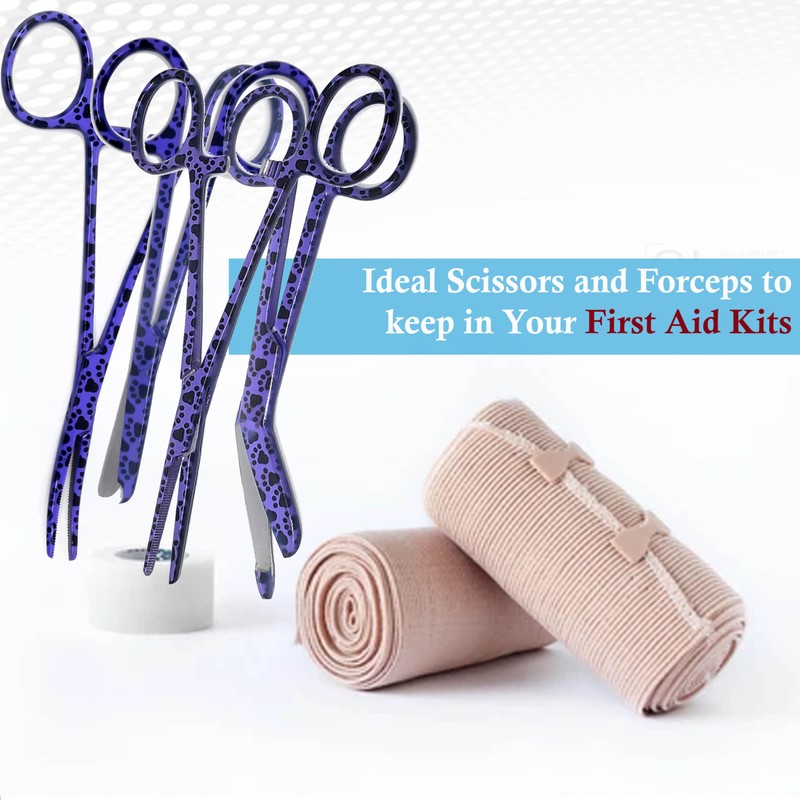 Premium Grade Set of 4 Bandage Scissors 5.5", Stitch Scissors