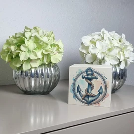 Anchor with Rope Money Box Wooden Ship Nautical Marine Sailing Maritime Money Box Made of Wood Anchor Rope for Friends of the Sea