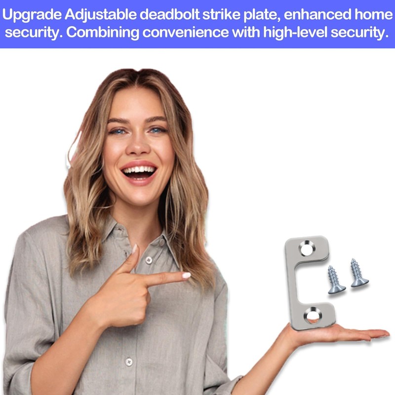Adjustable Door Strike Fit for Deadbolts & Electronic Locks -
