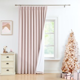 WEST LAKE Short Pink Bailey Pinch Pleat Blackout Curtains 63 Inches,Modern Thermal Insulated Drapes for Bedroom Living Room Patio,Rustic Textured Window Treatment with Backtabs Hooks,60"Wx63"L,1 Panel