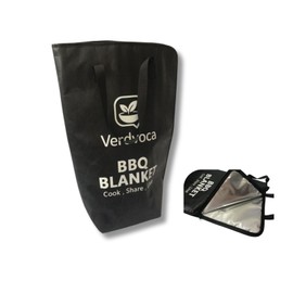 Verdvoca BBQ Blanket for Resting Meat, Insulated Meat Resting Bag, 5-Layer BBQ Brisket Blanket, Barbecue Blanket with Handle & Wide Mouth for Smoker Grilling Beef Pork Turkey, Tyvek Black