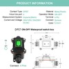 Gebildet Inline Cord Switch DPST Rocker Switch IP66 Waterproof, 20A-12VDC/16A-24VDC/20A-125VAC/16A-250VAC,