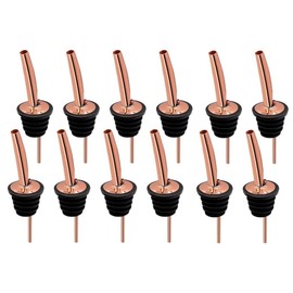 Copper Pourer x 12 Bar Cocktail Spirits Medium Flow Adjustable for All Types of Bottles Bar Accessories