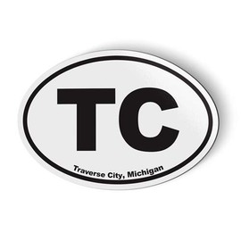 Stickers and Tees TC Traverse City Michigan Oval - Car Magnet - 5"