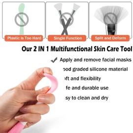 Facial Cleansing Brush,2 in 1 Silicone Face Scrubber for Exfoliating,Massaging,Remove Blackheads,Deep Pore Cleansing,DIY Mask