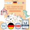 Papierdrachen Pack of 100 Children's Tattoos with Child-friendly Designs, Birthday