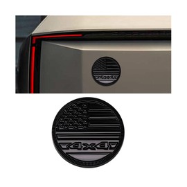 KHGUZ American Flag Badge Car Emblems, 4 x 4 3D Metal Automotive Badge Decals, Round Car Emblem Stickers, Vehicle Exterior Decorative Accessories, Universal for RV, SUV, Truck (Black)