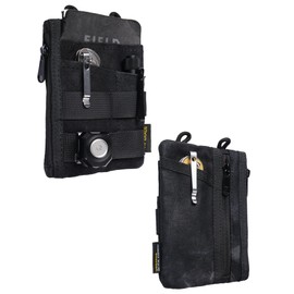 VIPERADE VE18N-OW Waxed Canvas Zipper Wallet, Slim Pocket Pouch, 3 Slots and 2 Zipper Pockets - Minimalist EDC Wallet (Black)