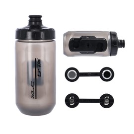 XLC Bicycle Water Bottle: The XLC MRS Set MR-S12 with Adapter for Existing MRS Rail MY2021 on the Wheel, Adapter for Fidlock and Water Bottle, 450 ml