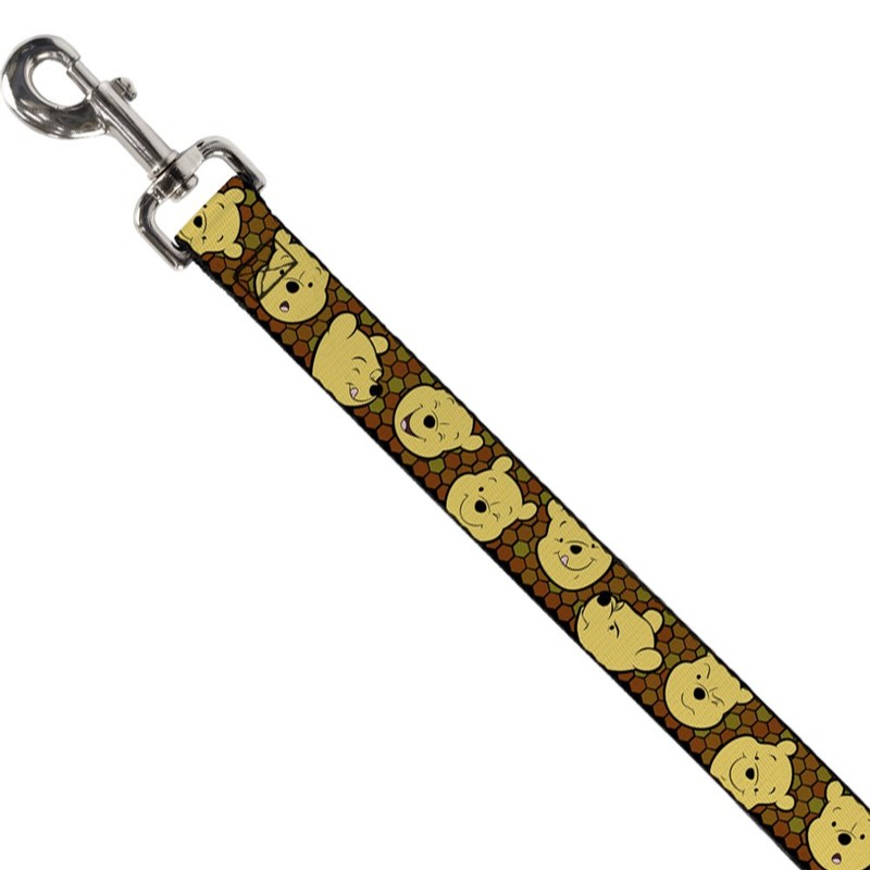 Buckle-Down Dog Leash Winnie The Pooh Expressions Honeycomb Black Browns