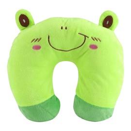 Fydun U-Shaped Neck Pillow Neck and Chin Supportive Animal Neck Support & Travel Pillow Made of PP Cotton Soft U-Shaped Car Headrests Toy Cushion (Frog)