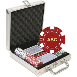 Custom Poker Chips with case and Cards - 11.5 Gram Chips Monogrammed (100 Chips)
